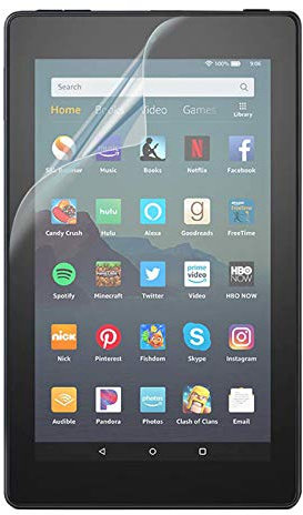 Lobwerk 2x Flexible Nano Tempered Glass Film for Amazon Fire 7 2019 7 Inch Screen Protector Bubble-Free transparent 2x Klar