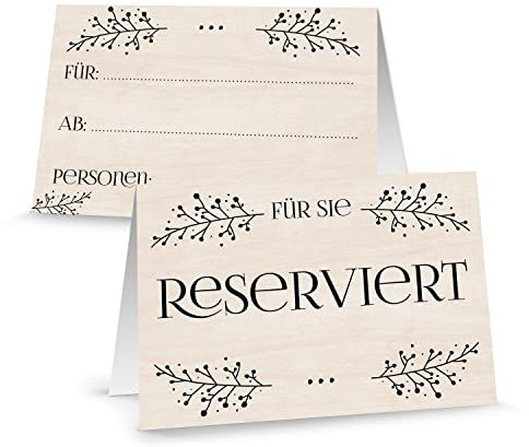 Logbuch-Verlag 25 Reserviert Schilder Gastronomie - Tischaufsteller weihnachtlich Reservierung Restaurant Hotel Schild Tisch Vintage braun