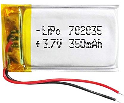 Batterie 702035 LiPo 3.7V 350mAh 1.295Wh 1S 5C Liter Energy Battery pour l'électronique Rechargeable Téléphone Portable Smartwatch GPS - Ne Convient Pas à la Radiocommande 37x20x7mm (350mAh|702035)