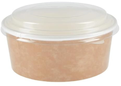 Colpac Ensaladera reciclable Kraft con tapa pequeña, 700 ml (paquete de 150)