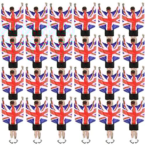 Wearable Flag Cape - Union Jack, United Kingdom Flag - Perfect for the Kings, Ve Day, Sporting Events and Other British Fancy Dress Events - Pack Of 24 VE DAY COMMONWEALTH