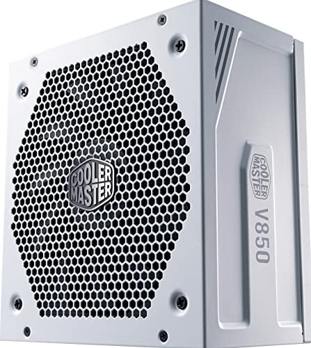 Cooler Master V850 Gold V2, PC-Netzteil (EU-Stecker), 850 Watt Netzteil, 80 Plus Gold, modulares ATX-Netzteil, 135mm FDB-Lüfter, Semi-Passive-Modus, 16AWG PCI-e-Kabel - Weiß