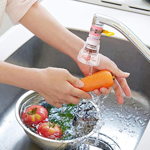 Okssud Küchenarmatur Kopf, 360 Grad Drehbarer Wassersparfilter Sprayer, Wasserhahn-Düse, Beschleuniger-Filter Geeignet für Spültischarmatur und mischbatterien für Küche