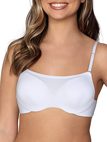 Fruit of the Loom Women's Breathable Cami Bra with Convertible Straps, White, 34DD