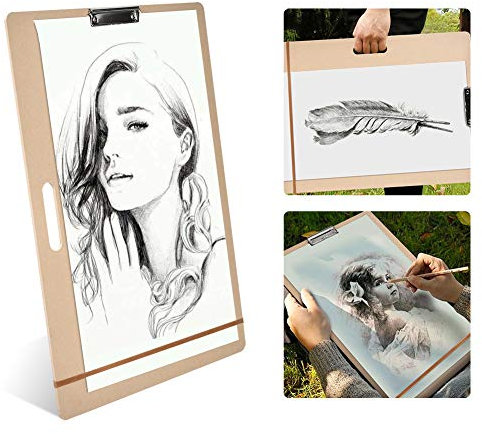 Semiter Zeichenbrett Holz Sketch Board A3,Malbrett 45, a3 Frame,Art to Frame,Skizzieren 45 × 60 cm Malbrett, A3 Zeichenbrett, tragbarer Student im Freien
