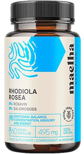 Rhodiola Rosea | Rodiola integratore Memoria e Concentrazione | Alta concentrazione in 5% rosavin e 3% salidrosidi | 60 capsule | 100% Naturale e Vegano