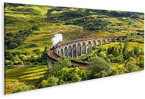 islandburner Bild auf Leinwand Glenfinnan Eisenbahn Viadukt Schottland Dampf Zug Jacobite Bilder Wandbilder Poster