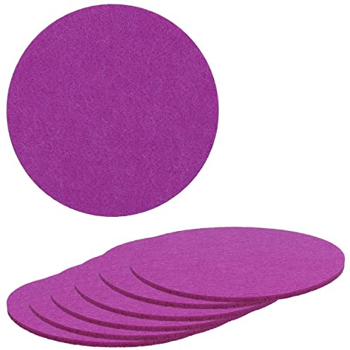 mumbi Filzuntersetzer/Glasuntersetzer, Untersetzer rund 3mm dick, Lila 20cm, Set 6 Stück