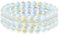 Bling Jewelry Satz Von 3 Regenbogen Schillernde Erstellt Weißen Mondstein Runde Perle 8Mm Stacking Strand Stretch Armband Für Frauen Männer Teen Unisex