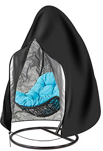 Hängesessel Stuhlhülle Stuhl Abdeckhauben 115 * 190CM Staubschutzschutz Swing Egg Chair Cover Schwebesessel Hängesessel Abdeckung Schwarz Wasserdicht Schutzhülle Ei-Schaukelstuhl, Schwimmstuhl Deckung