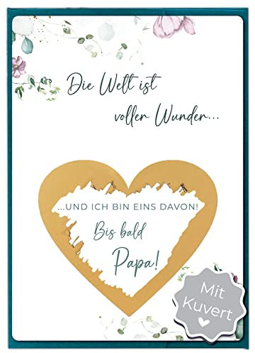 Joli Coon Rubbelkarte Du wirst Papa mit Kuvert - Schwangerschaft verkünden Papa mit Rubbelkarten