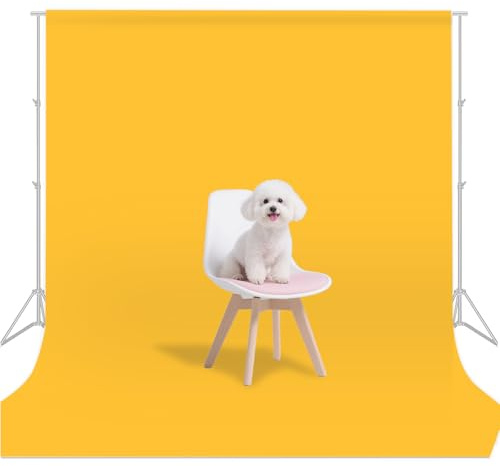 Yellow Photo Backdrop for Photoshoot Background Photography 10x10ft | Polyester, Portrait Studio Photographic, Streaming Video Shooting