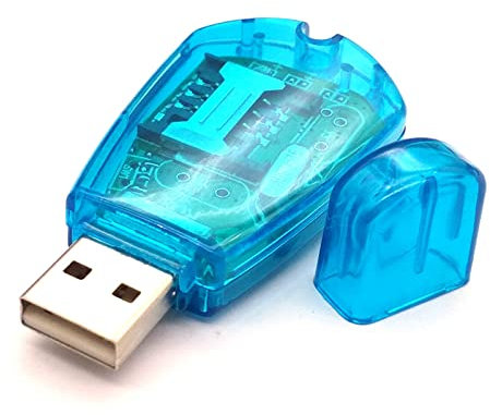 MOOKEENONE 1 x SIM Card Reader + Driver, GSM/CDMA+CD USB Cellphone Standard SIM Card Reader Copy Cloner Writer SMS Backup