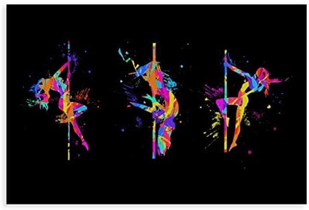 MJKO Pole Dance Pole Fitness Kunst Leinwand Poster Wandkunst Dekor Druck Bild Gemälde für Wohnzimmer Schlafzimmer Dekoration Rahmen Stil 30 x 45 cm