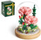 HIGH GODO Blumen Nelken Klemmbausteine, 675 Teile mit Schutzhülle Pflanzen Bonsai Bausteine Set, Home Büro Deko, Geschenke für Frauen Erwachsene Männer 10 Jahren
