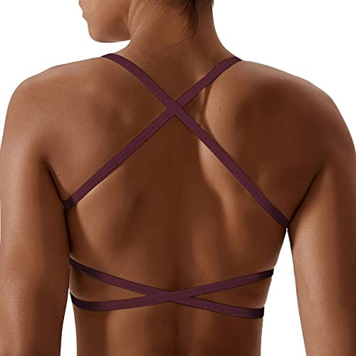 Litthing Reggiseno Sportivo da Donna Cinghie Incrociate Bralette Fitness Schiena Scoperta Bra Senza Ferretto Crop Top Sexy per Donna da Allenamento Yoga Ginnastica
