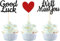 24 Stück We Will Miss You Tortendeko Glitzer Rot Liebesherz Good Luck Cupcake Toppers Retirement Kuchen Deko für Ruhestand Thema Weggehen Party Tortendekorationen