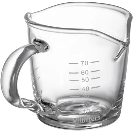 VIA CREMA Doble Punto 70 ml Espresso Shot Vaso Taza Vaso Medidor Espresso Taza Vaso Medidor Café