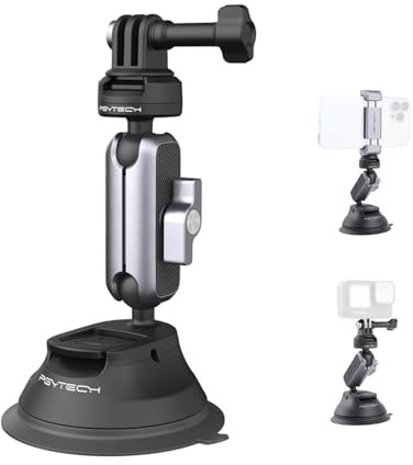 PGYTECH CapLock Supporto a Ventosa per Action Camera da Auto per DJI OSMO Action 5 Pro/4/3/Pocket 3, per Gopro Hero 13/12/11, Auto Staffa per Insta360 Ace Pro 2/X5/X4/ONE RS con filettatura 1/4-20