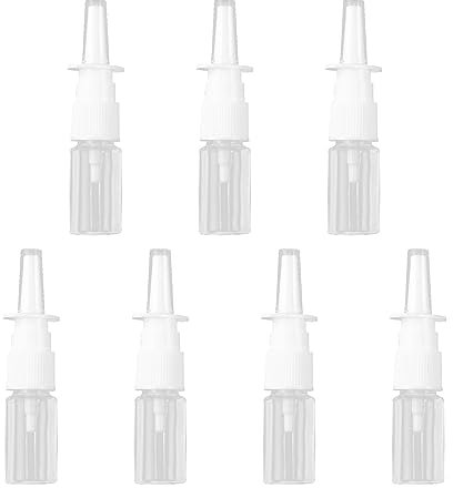 KLOP256 7 Stück Leere Nasenspray Flasche, Nachfüllbare Zerstäuber Sprühflasche 20 ml, Feiner Sprühnebel Nasensprayflasche für Parfüm, Toner, Gesichtssprays, Ätherische Öle(Transparent)