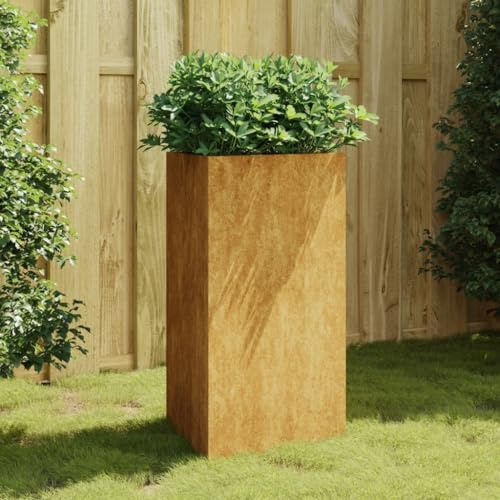 ARKEM Jardinière 50x43x75 cm Acier corten,Jardiniere sur Pieds,Bac avec Treillis,Jardiniere Terrasse