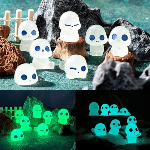 peiyee RéSine Princesse Mononoke,20 Pcs Forest Spirit Princesse,Mini Arbre Elf PoupéE,Mononoké Arbre Elfes, pour Les DéCorations IntéRieures Et ExtéRieures De La Maison Et du Jardin（Bleu Vert）