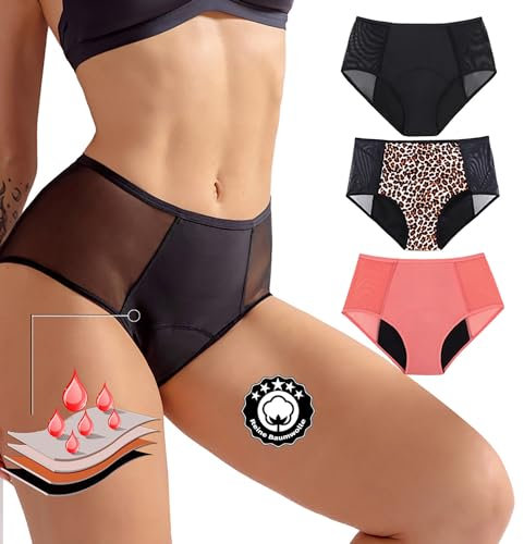 Octipa Culotte Anti Fuite Urinaire Lot de 3 - Coton Respirant & Confortable - Protection Anti-Fuite & Incontinence - Lavable & Réutilisable - Pour Femme & Adolescente