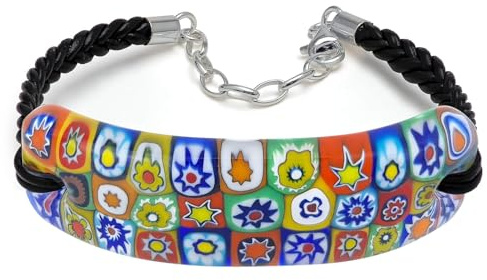 miyou - Murano Glas Armband Damen - Venezianisches Perlenarmband mit 925er Silber - Eleganter Armreif Handgefertigt – traditioneller venezianischer Schmuck