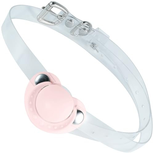 Kutocesy Silikon Mundknebel Bondage Nuckel Mouth Gag Schnuller Fetisch Adult Ehepaare Sexspielzeug Spiel Mit Transparentem Halteband BDSM (Pink)