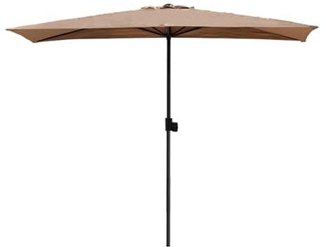 Half Outdoor Garden Parasol, Height Adjustable Terrace Umbrella with 5 Ribs for Deck Market Wall Balcony Window,Base not Included (Color : Khaki, Size : 250cm/8FT)