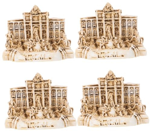 Amosfun 4piezas Iglesia Fuente De Trevi para Decoración De Escritorio Adorno De y De Turismo