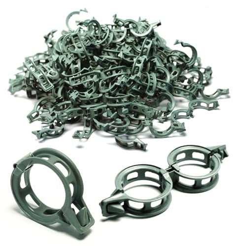 Clips de Support pour Plantes (100 pcs) - Supports Réutilisables pour Tomates et Plantes Grimpantes - Fixation Flexible (Garden_Clips_100, Robuste réutilisable)