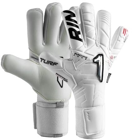 Rinat Kratos Turf White Torwarthandschuh für Erwachsene, Weiß, Größe 10