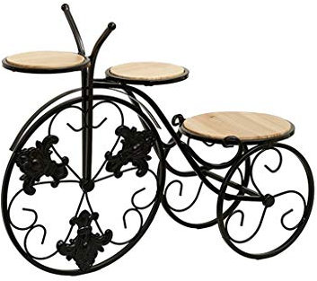 MaGiLL Retro Iron Bicycle Flower Pot Holder Display Tricycle Planter Stand Home Garden Decor