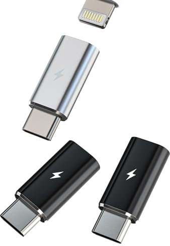 65W Lightning Female to USB C Male Adapter (3 Pack) for Apple iPhone 16 15 Pro Max for iPad Compatible for Samsung Type C Charging Adaptor Charger Cable Port Converter Phone Android Cables Connector