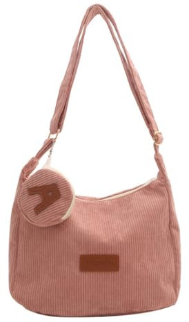 Ldabrye Handtaschen für Damen, Umhängetasche, Hobo-Tasche, Totes, Tasche für Mädchen, modische Schultertaschen, Cord, Crossbody-Tasche für Mädchen, Teenager, Schulbuchtasche, rose