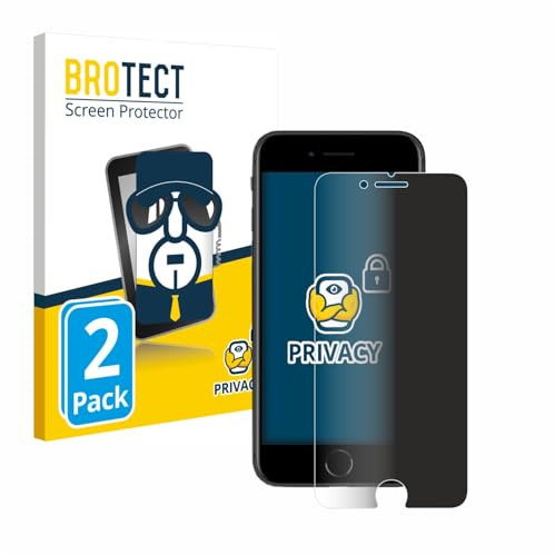 BROTECT Blickschutzfolie für Apple iPhone SE 2 2020 | 2 Stück Anti-Spy Displayschutz Made in Germany Smartphones und Handys Privacy Screen Protector Blaulichtfilter Klare Folie