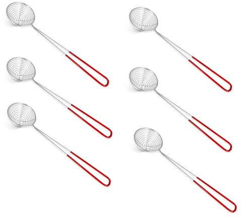 Set von 3 Hot Pot Sieblöffel mit Edelstahl, Mongolischer Shabu Hotpot Schöpflöffel für chinesische Huo Guo H-G-S-2 (6 Stück)