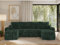 MKS MEBLE Sofa mit Schlaffunktion - Ecksofa - Couch - Schlafsofa - Bettsofa - Schlafsofa mit Bettkasten - Kirasso U -Grün Cord