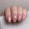 Glitter French Tip False Nails Medium Coffin, SXVME Pink Press on Nails Medium Short with Sequins Design Natural Nude Acrylic Fake Nails for Women Daily Wear 24 Pcs