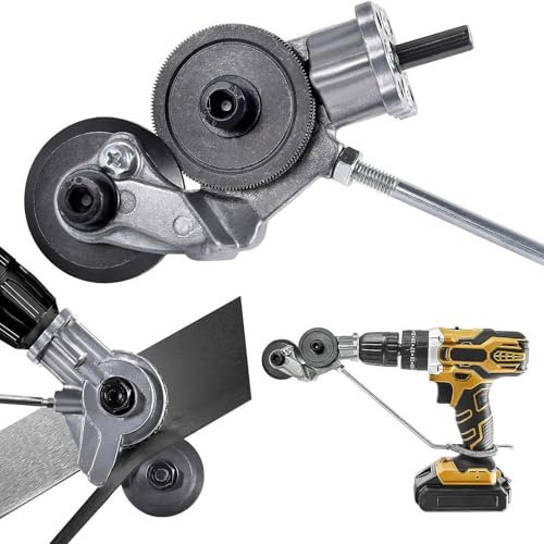 CLKE 1 Satz Elektrischer Bohrplattenschneider, Metallknabber-Bohraufsatz mit Adapter für Akkuschrauber, Blechmesser zum Schneiden von Stahl, Kupfer, Aluminium, Eisen, Weißblech, Pappe, dünne Platten