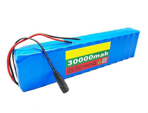 QmEna 29,4 V 30 Ah E-Bike-Lithium-Ionen-Akku inkl. Ladegerät, 7S4P-Akku, Lithium-Ionen-Akku, Elektrofahrrad, Moped/Elektro/Lithium-Ionen-Akku XT60 Plug