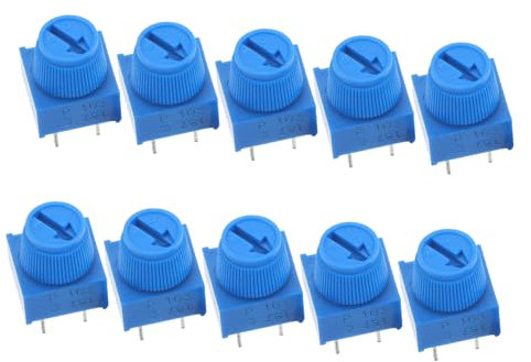 CLISPEED 10 Stück Einstellbare Trimpotentiometer Mit Knopf Steckplatinen Trimmpotentiometer Aus Verschleißfestem Metall Präzise Einstellbare Potentiometer Für Prototyping Und Elektronische Schaltungen