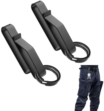 2 Stück Schlüsselhalter Gürtel,Tactical,Gürtelclip,Gürtel Schlüsselanhänger Mit 4 Stück Metall Schlüsselringen,Duty Belt Key Holder Schlüsselanhänger,Schwerlast Schlüsselhalter Für Polizei/Feuerwehr