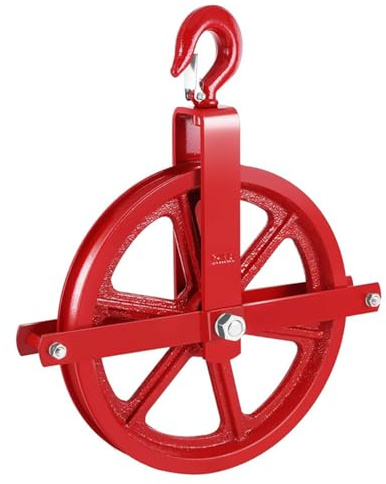 Gin Wheel 305mm 450kg Swivel Hook Pulley | Heavy duty cast iron, safety hook, ideal for scaffolding, construction, and roofing.
