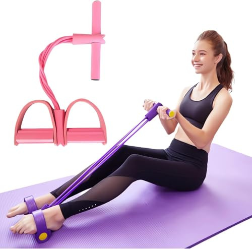Bauchtrainer, Neue Sit-Up Trainingsgeräte Bodybuilding Expander Ganzkörpertrainer für Zuhause 6 Tubes Elastische Zugseil Multifunktions-Leg-Exerciser für Fitness Abnehmen Training Yoga