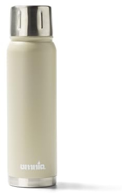 Omnia Edelstahl Vakuum-Isolierflasche, Doppelwandig, LFGB-Zertifiziert, Auslaufsicher, Für Heiße und Kalte Getränke, Spülmaschinenfest (Beige)