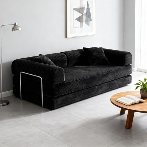 PromCaeruyn Verwandelbares Kompressions Sofa, Faltbares Kombinierbares Modulares Schlafsofa, 3-in-1-Lounge-Schlafsofa ohne Gestell für Wohnzimmer Schlafzimmer Spielzimmer Schlafsaal Wohnung(180cm)