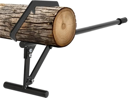 Timberjack Log Roller Lifter, Adjustable Log Roller Cant Hook, Heavy Duty Steel Log Jack, 50.8 Long Handle Timberjack Log Lifter, Ups to 25 in Dia Logging Tools for Rolling and Raising Up Logs