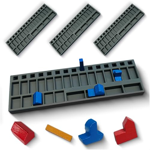 STEKIS Organizer für Siedler Holz-Spielfiguren – Basisspiel & Seefahrer | 4 Stück in Dunkelgrau, passend sortiert, Made in Germany.